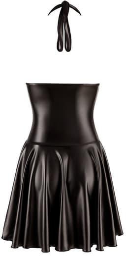 Noir Handmade Wetlook Halterjurk Met Netstof Cups — thumbnail 2