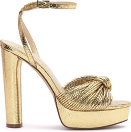 Dames Plateau Sandalen met Hoge Hak Goudkleurig Comfortabel — thumbnail 7