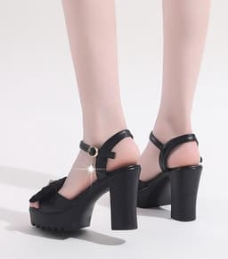 Sandalen met Plateau - Hoge Hakken - Feestelijke Gelegenheden - Verstelbare Enkelband - 10cm Hak 3cm Plateau — thumbnail 5