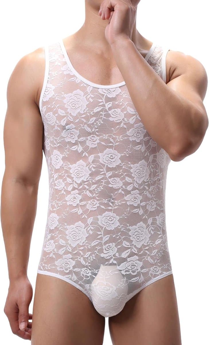 Heren Bodysuit - Onderhemd - Dagelijks - Ademend Materiaal - Zwart — afbeelding 1