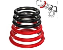 Cockring Set voor Mannen - 6 Stuks - Verschillende Maten - Rekbaar Siliconen - Penisring voor Hardere Erectie & Langer Volhouden - Zwart & Rood