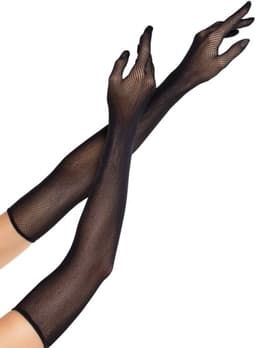 Leg Avenue - Opera Long Fishnet Gloves Black — thumbnail 1
