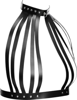 Rimba - Lederen Borstharnas met Halsband - Zwart — thumbnail 3