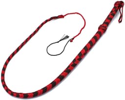 Kiotos - Nylon Bullwhip - Zwart/Rood - 120 cm — thumbnail 5