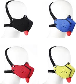 Kiotos - Neopreen Puppy Dog Gag/Mondmasker - Rood — thumbnail 4