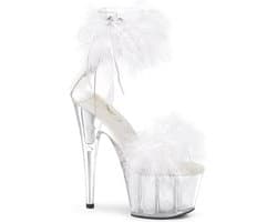 Pleaser - ADORE-724F Sandaal met enkelband, Paaldans schoenen - Paaldans schoenen - 38 Shoes - Wit