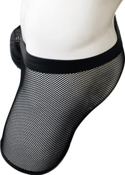 BamBella® Maat XS - open kruis Boxer short kant voor mannen - - doorzichtig BDSM Erotische Sexy Lingerie lang Heren - Zwart mannen ondergoed slip — thumbnail 7