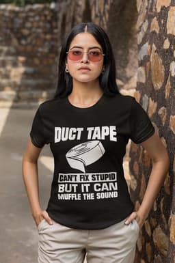 Grappig T-shirt met ducttape print voor heren en dames — thumbnail 3