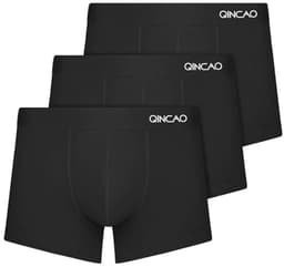 QINCAO Boxershorts voor heren, verpakking van 3 stuks, comfortabel, luchtig en zonder etiketten, draagbare verpakking voor op reis — thumbnail 1
