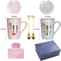 Romantisch Huwelijkscadeau voor Koppels - 2 Stuks Keramische Geschenkmokken 400ml — thumbnail 6