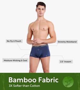 Herenslips van zachte bamboe-rayon met gulp, ademend en comfortabel 4-pack — thumbnail 1