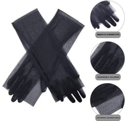 Scarlet Whisper – Zwarte Sexy Mesh Handschoenen voor Dames – Lange Transparante Lingerie Handschoenen – Verleidelijk Erotisch Accessoire voor Avondjurk, Clubwear & Fotoshoot – Dare to Undress — thumbnail 3