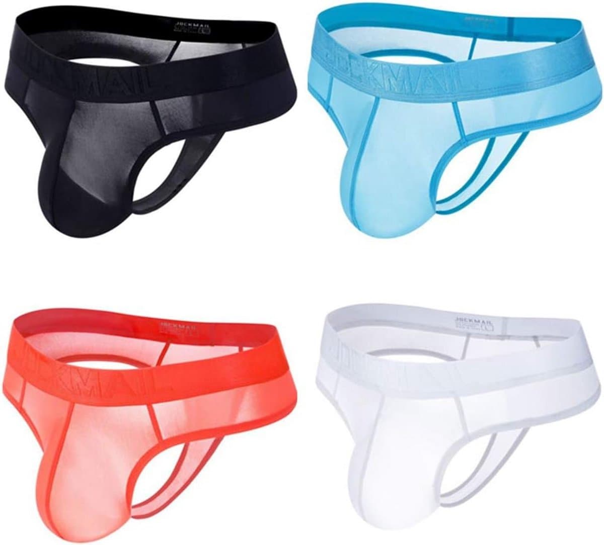 4-Pack Transparante Heren Slips Bikini Ondergoed Set Dunne Sexy Onderbroeken — afbeelding 1