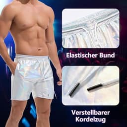 Metalen shorts voor heren - Glanzend disco en party outfit — thumbnail 5