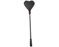 Bad Kitty – 25 cm Mini Zweepje ‘Single Tail’ met Hart Vorm voor de Speelse Discipline - Zwart