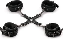EasyToys - Fetish Set met Halsband, Enkelboeien en Handboeien - Duurzaam - Bondage Set - BDSM Set - Bondage Sex Toys voor Vrouwen en Mannen - Zwart — thumbnail 5