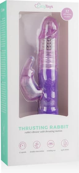 EasyToys - Stotende Rabbit Vibrator - Tarzan Vibrator - Vibrators voor Vrouwen - Sex Toys voor Vrouwen - Vibrators - G-Spot Vibrator - Clitoris Stimulator - Paars — thumbnail 8