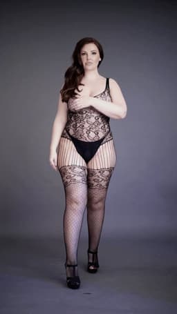 Shots - Le Désir Bodystocking met Kant en Visnet - Plus Size black OSX — thumbnail 13