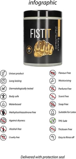 Fist It Jar Glijmiddel op Waterbasis in Handige Emmer - 1000ml — thumbnail 10