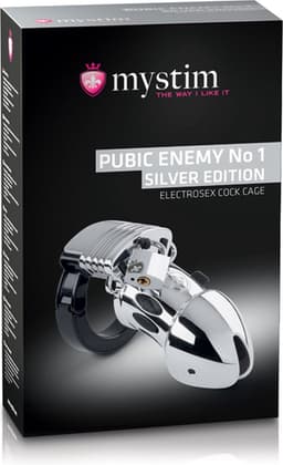 PUBIC ENEMY NO 1 COCK CAGE ZILVER EDITION - elektronische stimulatie — thumbnail 6