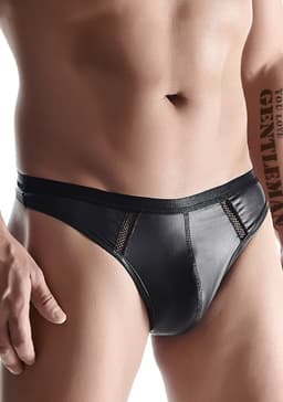 LINGERIE OUTLET Wetlook Men's Thong black 2XL — thumbnail 1