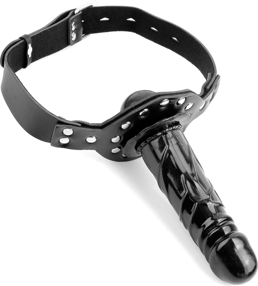 Pipedream Fetish Fantasy mondknevel Deluxe Ball Gag w/Dong zwart - 5 inch — afbeelding 1