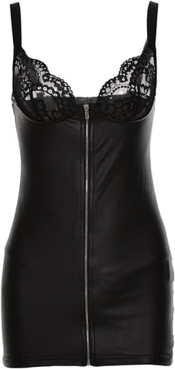 Leatherlook & Kant Sexy Jurkje – Lingerie Erotisch – Sexy Lingerie Dames –Lingerie Sexy Setje – Luxe Sensuele Lingerieset – Leren PU Lingerie Jurkje – Wetlook/Latex – Verleidelijk & Mysterieus – Kinky – BDSM – Dare to Undress – XS/S, M, L, XL, XXL — thumbnail 9