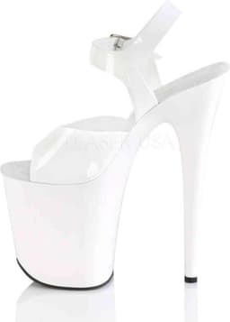 Pleaser - FLAMINGO-808N Sandaal met enkelband, Paaldans schoenen - Paaldans schoenen - 38 Shoes - Wit — thumbnail 3