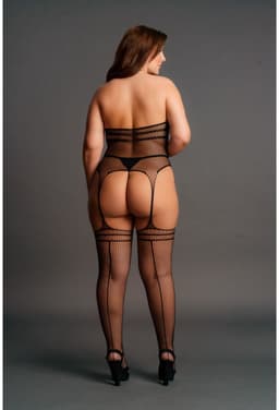 Shots - Le Désir Bodystocking met Bretels en Bandjes - Plus Size black OSX — thumbnail 2
