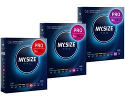 MY.SIZE PRO condoom maat 5,6,7-60,64,69 mm, 3x3 condooms - perfecte pasvorm en een geschikte maat voor iedereen