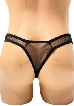 Zwart Transparant Tulle Herenstring Elastische Fit XS tot XL Comfortabele Onderbroek — thumbnail 4