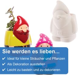 Keramische Bloempotten - Doos van 2, verf-het-zelf Plantenpot — thumbnail 2