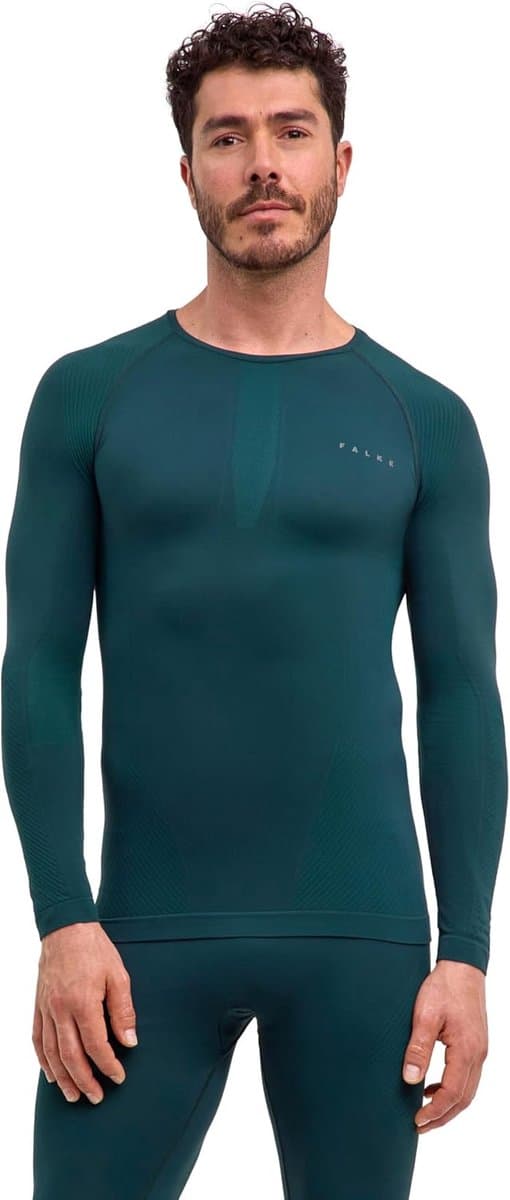 Heren Top van onderlaag Warm Round Neck M L/s Sh functioneel materiaal sneldrogend 1 stuk, Groen Holly 7385, L — afbeelding 1