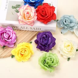 Rose Boho haarclips, stoffen bloem broche spelden voor vrouwen bruiloft feest dansjurk kleding accessoires Valentijnsdag geschenken, beige — thumbnail 3