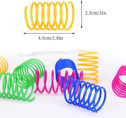 30 stuks kattenspeelgoed voor katten, brede kleurrijke spiraalveren, kattenspeelgoed, kunststof spiraalveren voor katten, kittens, huisdieren (willekeurige kleur) — thumbnail 4