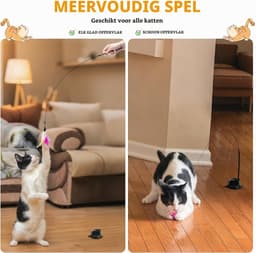 Kattenspeelgoed, hengelset met veren, intelligentie, zuignap, speelgoed voor doe-het-zelf bezighouden (13 stuks veer/muis/vis) — thumbnail 2
