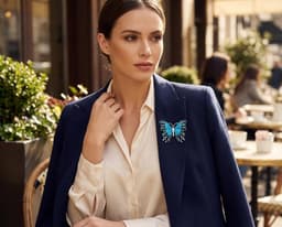 Statement Crystal Accent Geel Oranje Golden Aqua Blauw Zwart Clear Tuin Libelle Firefly Fladderende Filigraan Vlinder Broche Sjaal Pin Voor Vrouwen Tieners Zilver Verguld, Eén maat, Kristal, — thumbnail 5