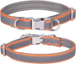 Dailygoods- Halsband Reflecterend - Verstelbaar - Hondenhalsband - Zacht Neopreen - Roestvrij Staal - Geschikt voor kleine/medium/grote honden (hals 26-42cm) — thumbnail 1