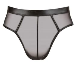 Wetlook Slip Met Open Achterkant - Zwart — thumbnail 1