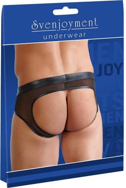 Wetlook Slip Met Open Achterkant - Zwart — thumbnail 9