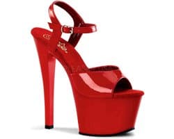 Pleaser - SKY-309 Sandaal met enkelband, Paaldans schoenen - Paaldans schoenen - 40 Shoes - Rood