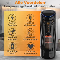 Masturbator voor Man Premium - Sex toys voor mannen - Versie 2.0 verbeterd model - Pocket Pussy - 9 vibratie standen - 8 zuig standen - verwarming optie - Masturbators - Automatische Blowjob simulator — thumbnail 4