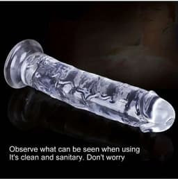 Oneay 5.5cm*26cm Realistische dildo met zuignap voor vrouwen, transparante dildo replica, transparant masturbatiehulpmiddel voor vrouwen — thumbnail 5