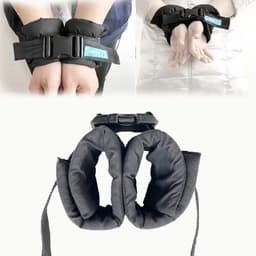 Zachte bondage handboeien - Dwangbuis - BDSM - Verstelbaar - Zwart - One size — thumbnail 4