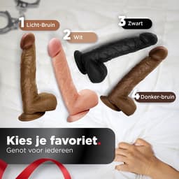Rosebay Realistische Dildo 26 cm - Zachte Siliconen Dildo met Zuignap & Balzak - Dildo voor Mannen en Vrouwen - Licht Bruin — thumbnail 7