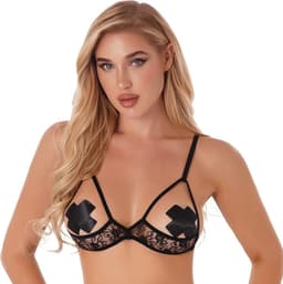 Dames kanten beha met blote rug en push-up effect | Sexy kanten lingerie string — thumbnail 4