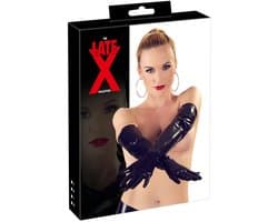 LateX – Latex Lange Handschoenen met Strakke Pasvorm Perfecte Accessoire voor Fetish Outfit Maat XL – Zwart