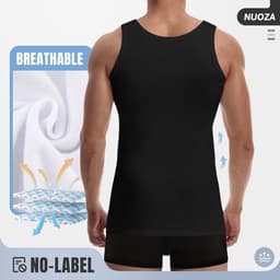 Heren Tanktops 3/5 Pack - Diverse Kleuren - 100% Katoen - Hoge Kwaliteit - Ondergoed voor Mannen - Niet Krimpend en Ondoorzichtig — thumbnail 4