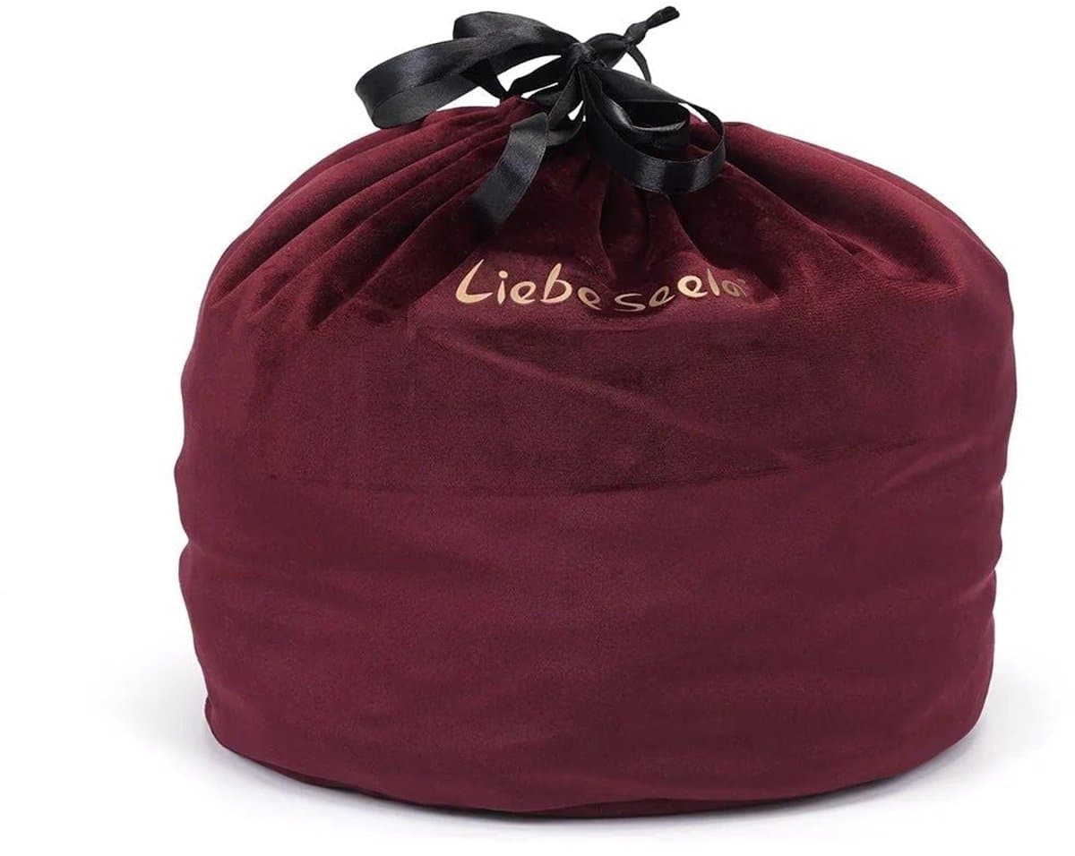 Liebe Seele - Wine Red Fluwelen Storage Bag - Opbergtas - Cilindervormig — afbeelding 1