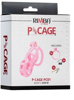 Rimba Toys - P-Cage PC01 - Kunststof Kuisheidskooi - Peniskooi - Chastity - Roze - Verkrijgbaar in 3 maten — thumbnail 3